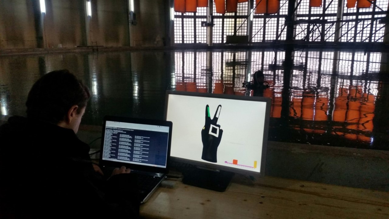 Andrea working on diver gestures visualizer